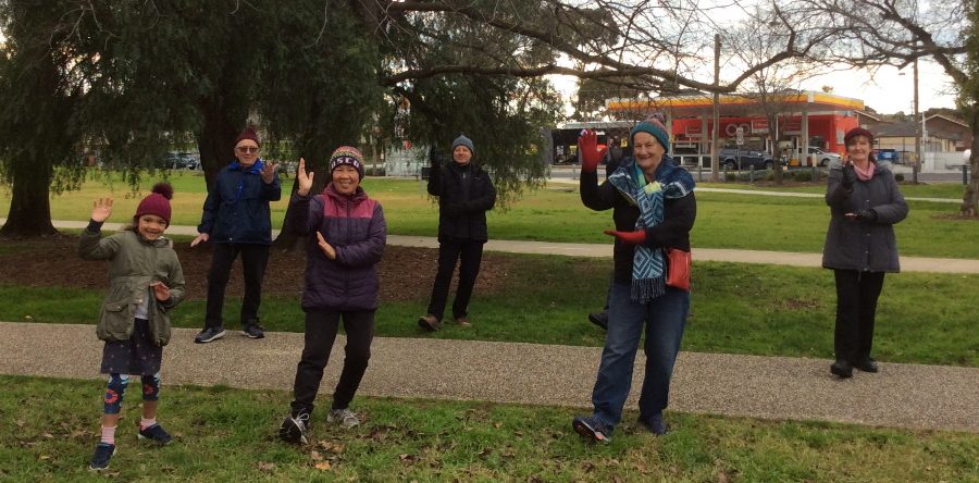 Doing Tai Chi during the lockdown in Keilor