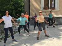 Hikers TAI CHI-ing in Italy