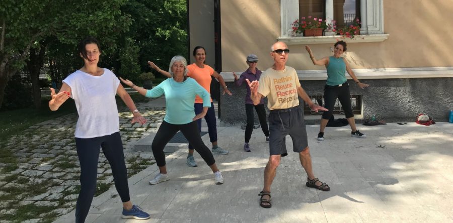 Hikers TAI CHI-ing in Italy